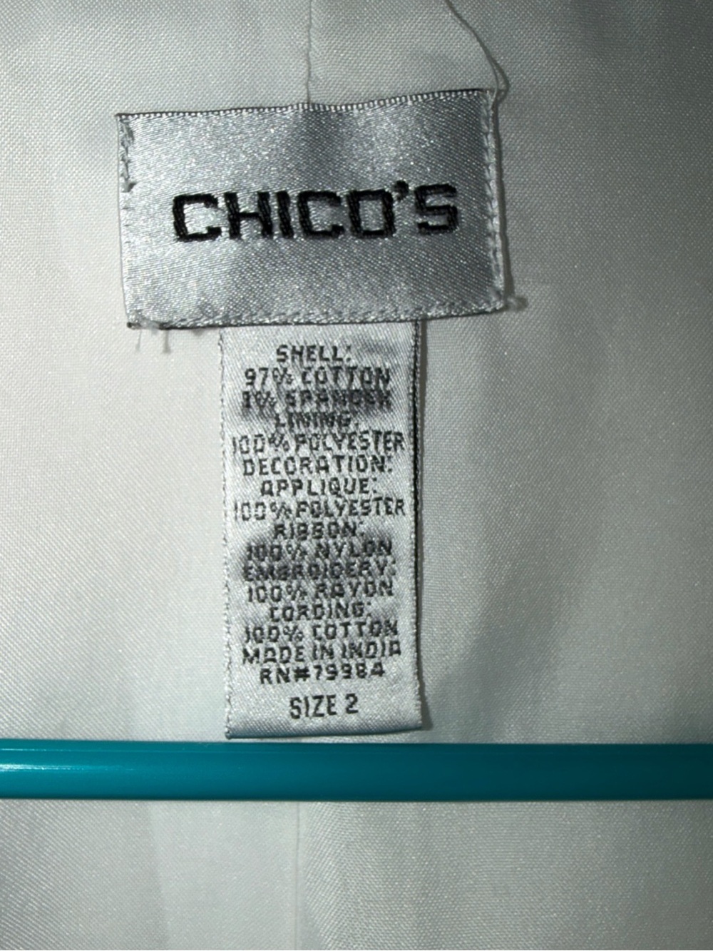 Chico's White Textured Open-Front Jacket - Picture 4 of 4